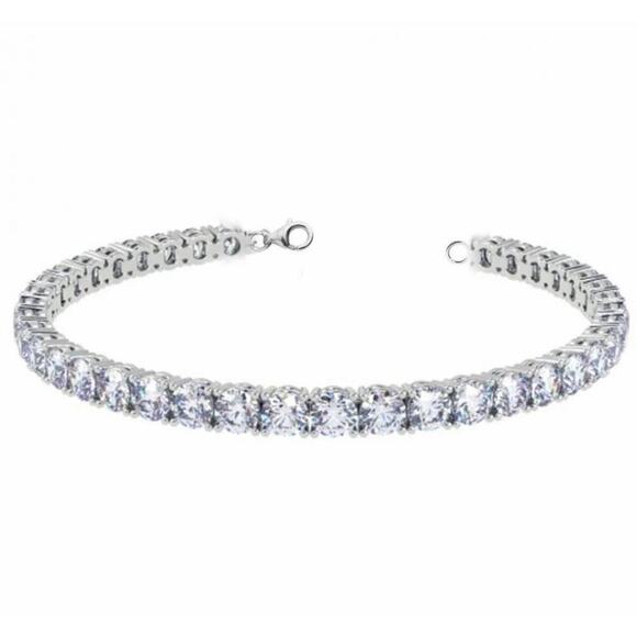 Moissanite Diamond Tennis Bracelet 3mm Adjustable 18K Brilliant Cut - Picture 3 of 11